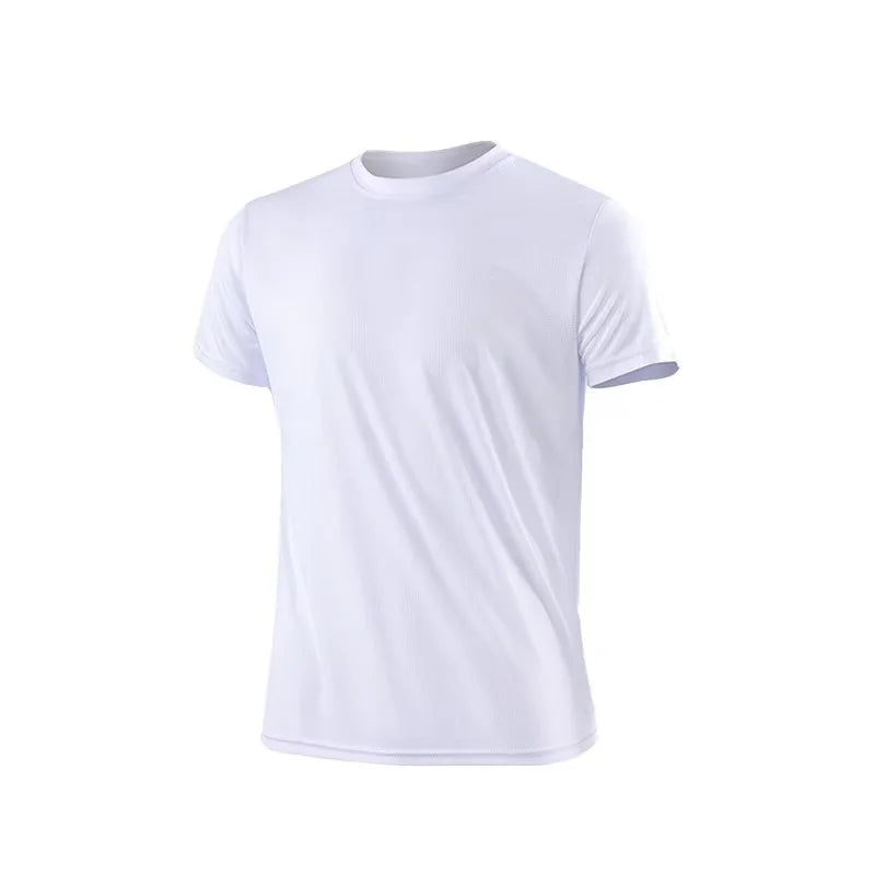 Men's Quick Dry Moisture Wicking round Neck T-Shirt Lightweight Running Exercise Gym Sport Short Sleeve Training Shirt Top