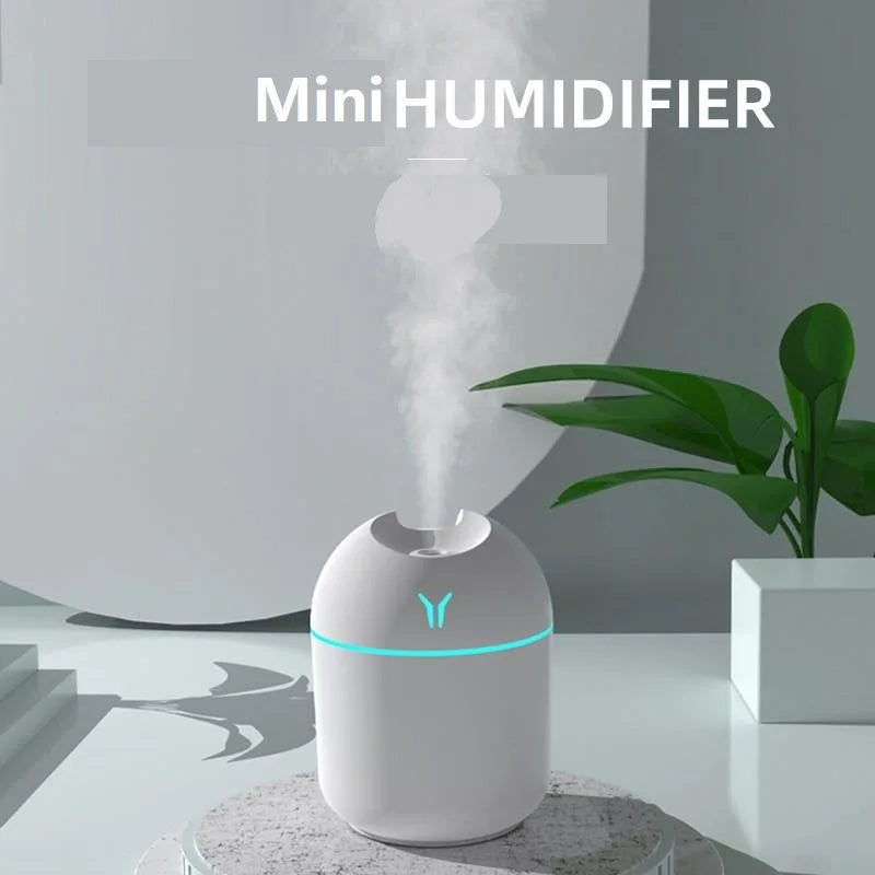 250ML USB Mini Ultrasonic Air Humidifier Essential Oil Aroma Diffuser with LED Color Lamp for Home Car Mute Mist Maker Touch-tone Control